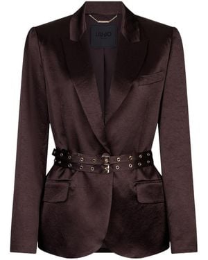 Liu Jo Belted Single-Breasted Blazer - Brown