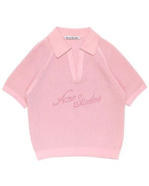 Acne Studios Embroidered V-Neck Jumper - Pink