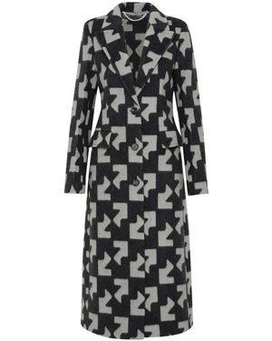 Off-White c/o Virgil Abloh Geometric Patterned Coat - Black