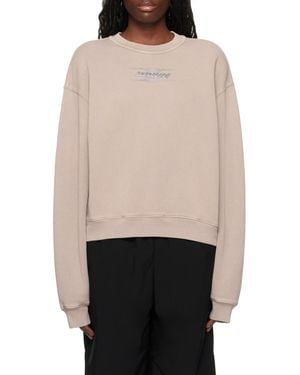 Alexander Wang Logo-Print Cotton Sweatshirt - Natural