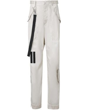 DSquared² Keyring-Detailed Straight-Leg Trousers - White