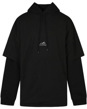 Balenciaga Long-Sleeve Sweatshirt - Black