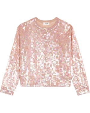 Celine Embroidered Cardigan - Pink