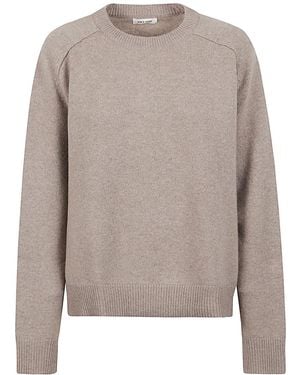Soft Goat Boyfriend Ribbed Crew-Neck Knitwear - Gray