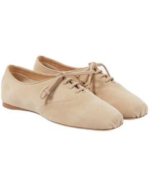 Gabriela Hearst Leather Lace-Up Flat - Natural