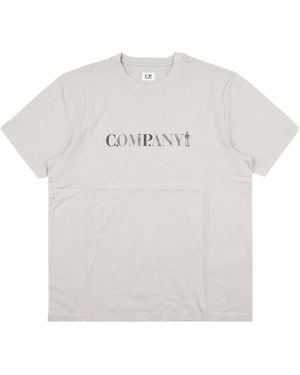 C.P. Company Logo Printed Crewneck T-Shirt - White
