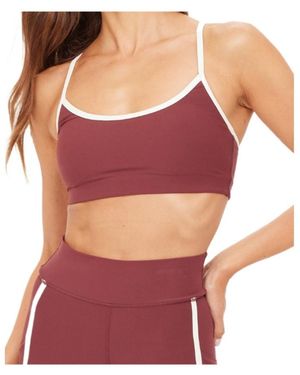 The Upside Samara Bowie Contrast Trim Sports Bra - Red