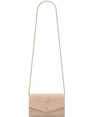 Saint Laurent Uptown Chain Wallet - White