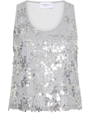 Marella Sequin Top - White