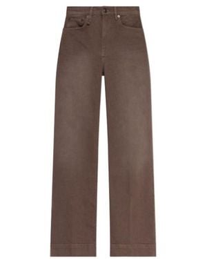 R13 Leather-Patch Cotton Jeans - Brown
