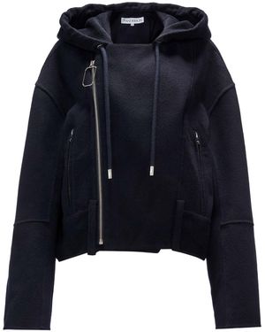JW Anderson Jw Anderson Hooded Biker Jacket - Blue