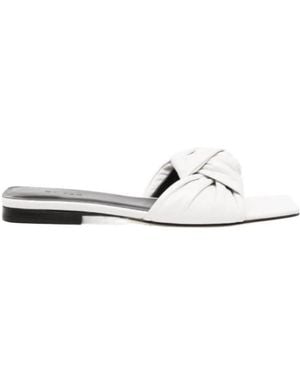 BY FAR Logo Sandals - White