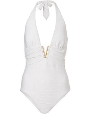 Heidi Klein Delos Halterneck Swimsuit - White