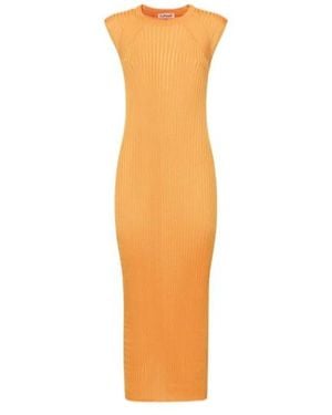 Jil Sander Sleeveless Jersey Mid-Length Dress - Orange