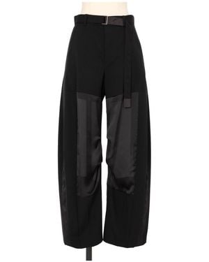Sacai Belted Wide Leg Trousers - Black