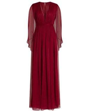 Alberta Ferretti Long Chiffon Dress - Red
