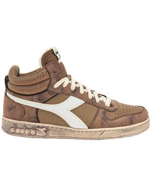 Diadora Logo High-Top Board Shoes - Brown