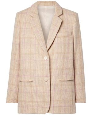 LoveShackFancy Denzel Checked Houndstooth Blazer - Natural