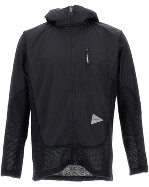 and wander Alpha Direct F/Z Hoodie - Blue