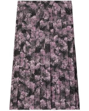 Tory Burch Printed Pleated Midi Skirt - Purple