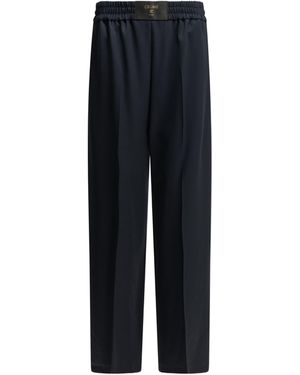 Celine Elastic Waist Casual Trousers - Blue