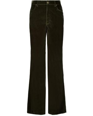 La DoubleJ Flared Cotton Trousers - Black