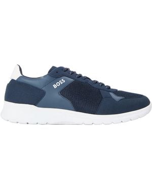 BOSS Spliced Lowtop Casual Trainers - Blue