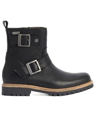Barbour Double Buckle Ankle Boots - Black