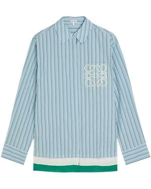 Loewe Color-Block Striped Shirt - Blue
