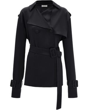 Ferragamo Ferragamo Double-Breasted Belted Trench Coat - Black