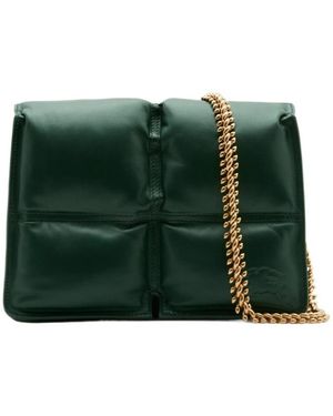 Burberry Snip Quilted Chain-Link Crossbody Bag - Green