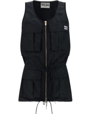 Miu Miu Technical Fabric Mini-Dress - Black