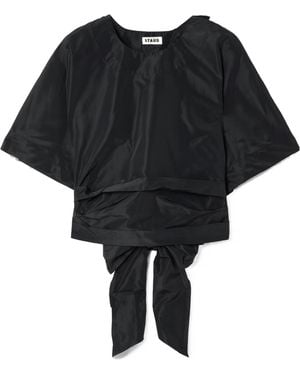 STAUD Michelina Tie-Front Top - Black