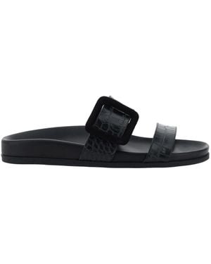 Manolo Blahnik Mayfu Buckle Sandals - Black