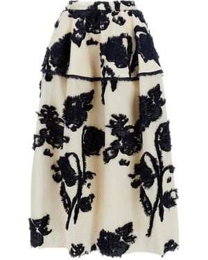 Erdem Fil Coupe Poplin Skirt - White