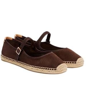 Tory Burch Suede Mary Jane Espadrilles - Brown