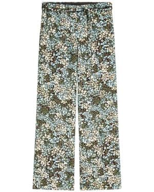 Dries Van Noten Flared Floral Trousers - Green