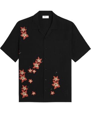 Celine Embroidered Hawaiian Shirt - Black