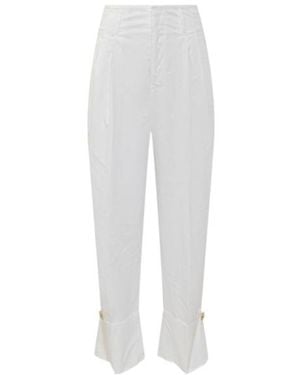 DARKPARK Cuffed Wide Leg Trousers - White