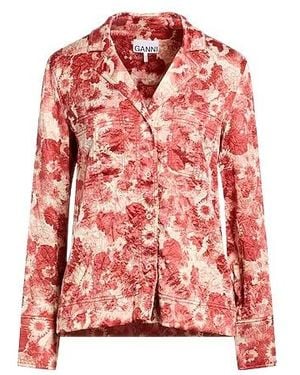 Ganni Floral-Print Jackets - Red
