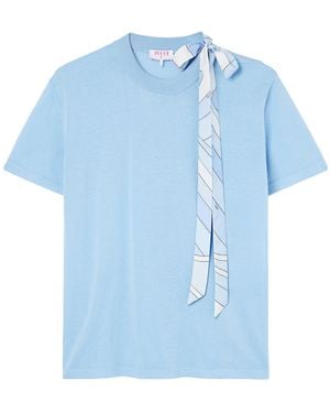 PUCCI Lace-Up Detail T-Shirt - Blue