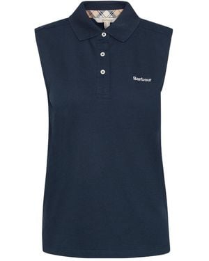 Barbour Logo Sleeveless Polo Shirt - Blue