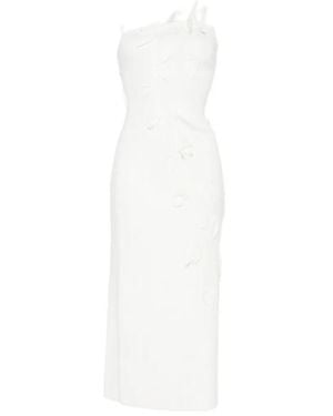 Cult Gaia Jilly Floral-Appliqué One-Shoulder Midi Dress - White