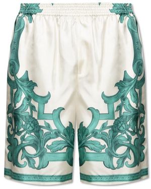 Versace Elastic Waist Shorts - Green