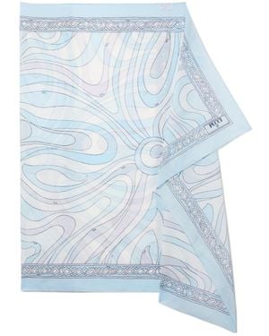 PUCCI Marmo Print Cotton Sarong - Blue