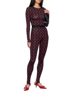 Marine Serre Recycled Jersey Moon Stirrup Leggings - Purple