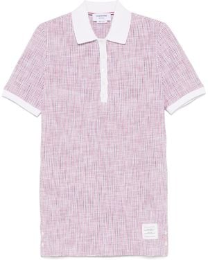 Thom Browne Polo Collar Tweed Mini Dress - Pink