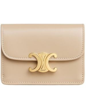 Celine Card Holder With Flap Triomphe - Natural