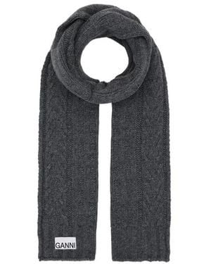 Ganni Cable Scarf - Black