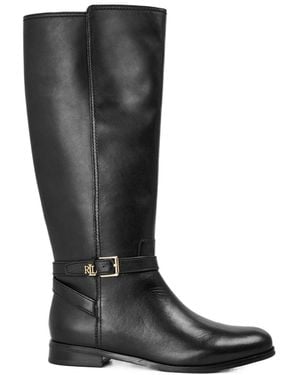 Ralph Lauren Leather Knee-High Boot - Black